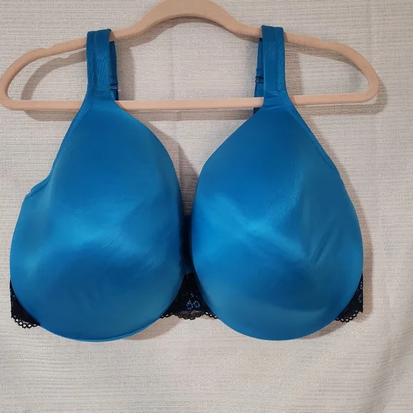 CACIQUE BRA 42 H Blue Lace Trim Bra - Picture 1 of 9